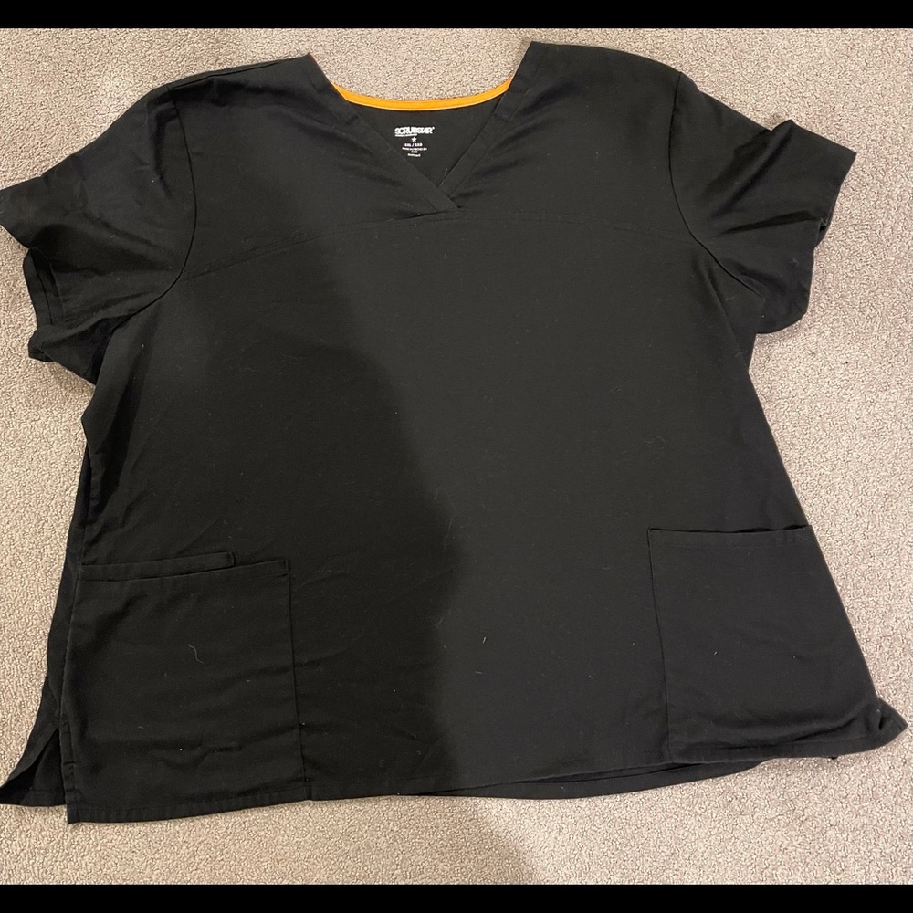 ScrubStar Black Scrub Top Size 3XL